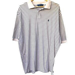 Polo‎ Golf Ralph Lauren 100% Pima Cotton Short Sleeve Black Cream Stripe Shirt